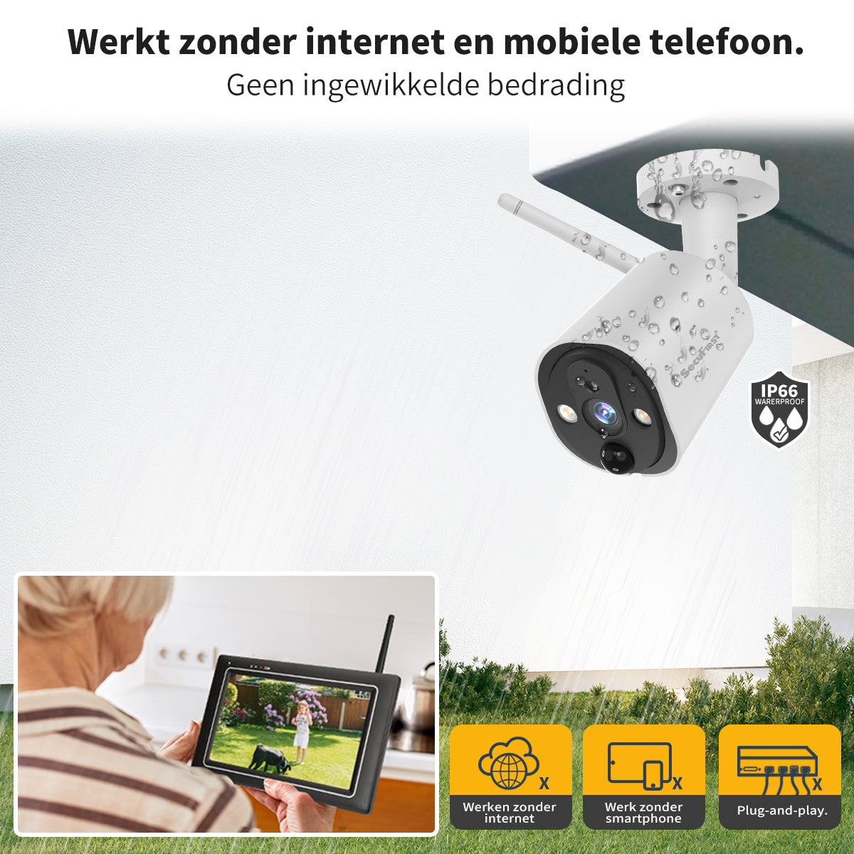 SecuFirst CWL401CW Draadloze Beveiligingscamera – Wit – Uitbreiding voor CWL401S & CWL401W Set
