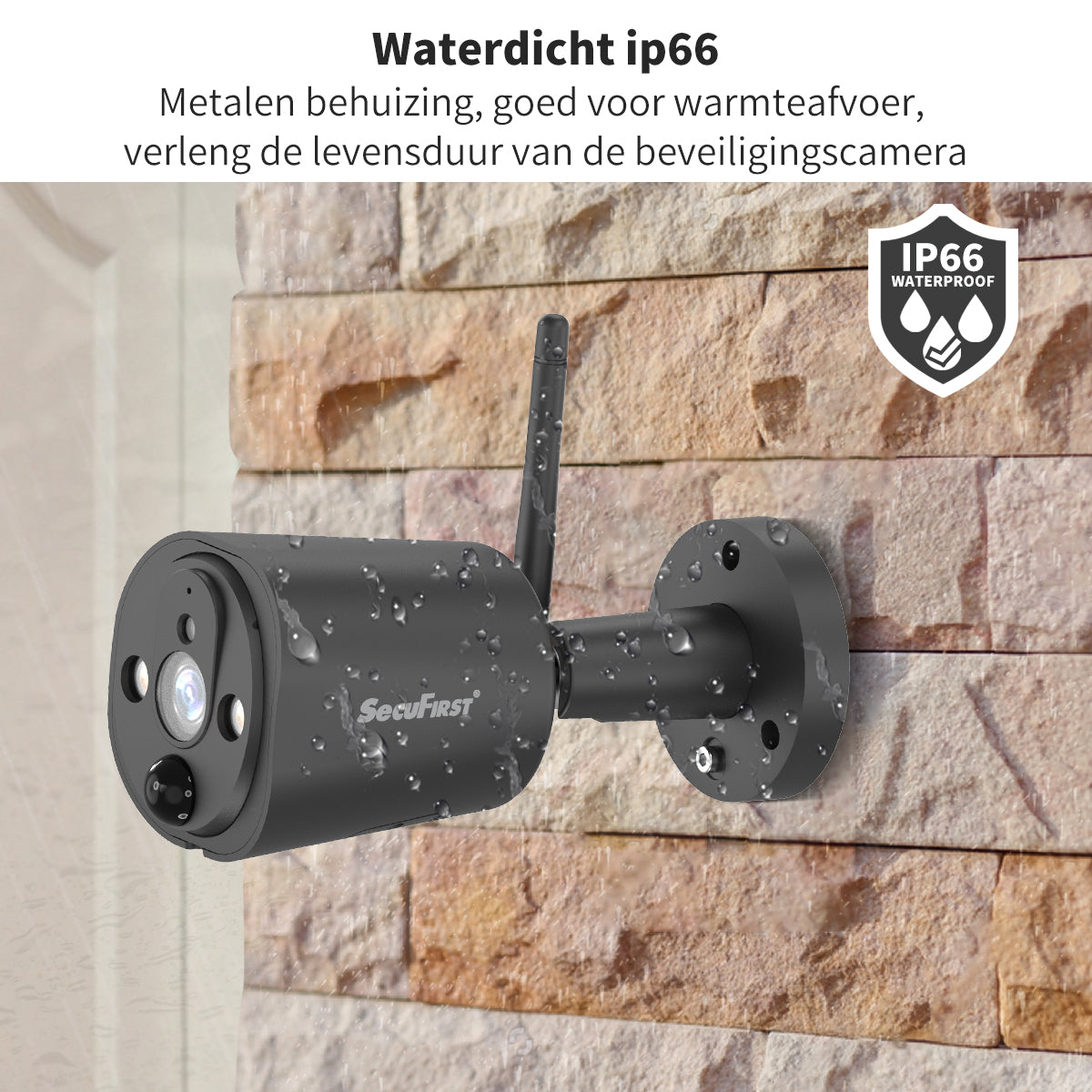 SecuFirst CWL401CB Draadloze bewakingscamera zwart voor uitbreiding van CWL401S* en CWL401W*set