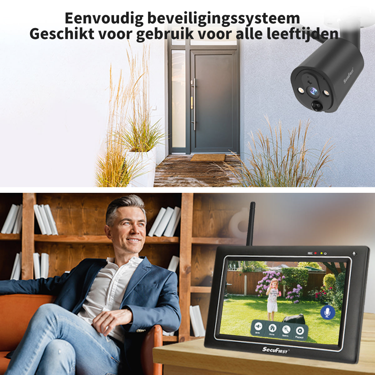 SecuFirst CWL401CB Draadloze bewakingscamera zwart voor uitbreiding van CWL401S* en CWL401W*set