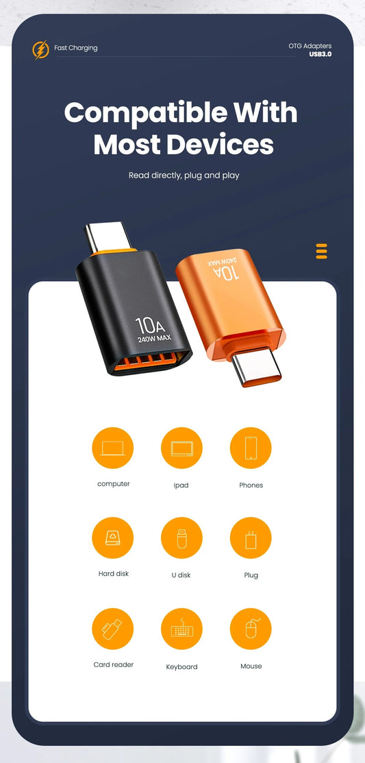 SecuFirst USB-C naar USB-A Adapter (set van 3-stuks) (Copy)