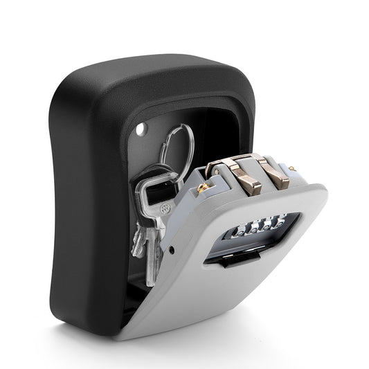 SecuFirst LBX100G Sleutelkluis met code voor binnen en buiten gebruik – Sleutelkastje met cijferslot – Geschikt voor wandmontage – 100% Metaal – Grijs – Waterdicht en Roestvrij - Sleutelkluisje Thuiszorg Airbnb B&B – 11,5x9,5x4 cm
