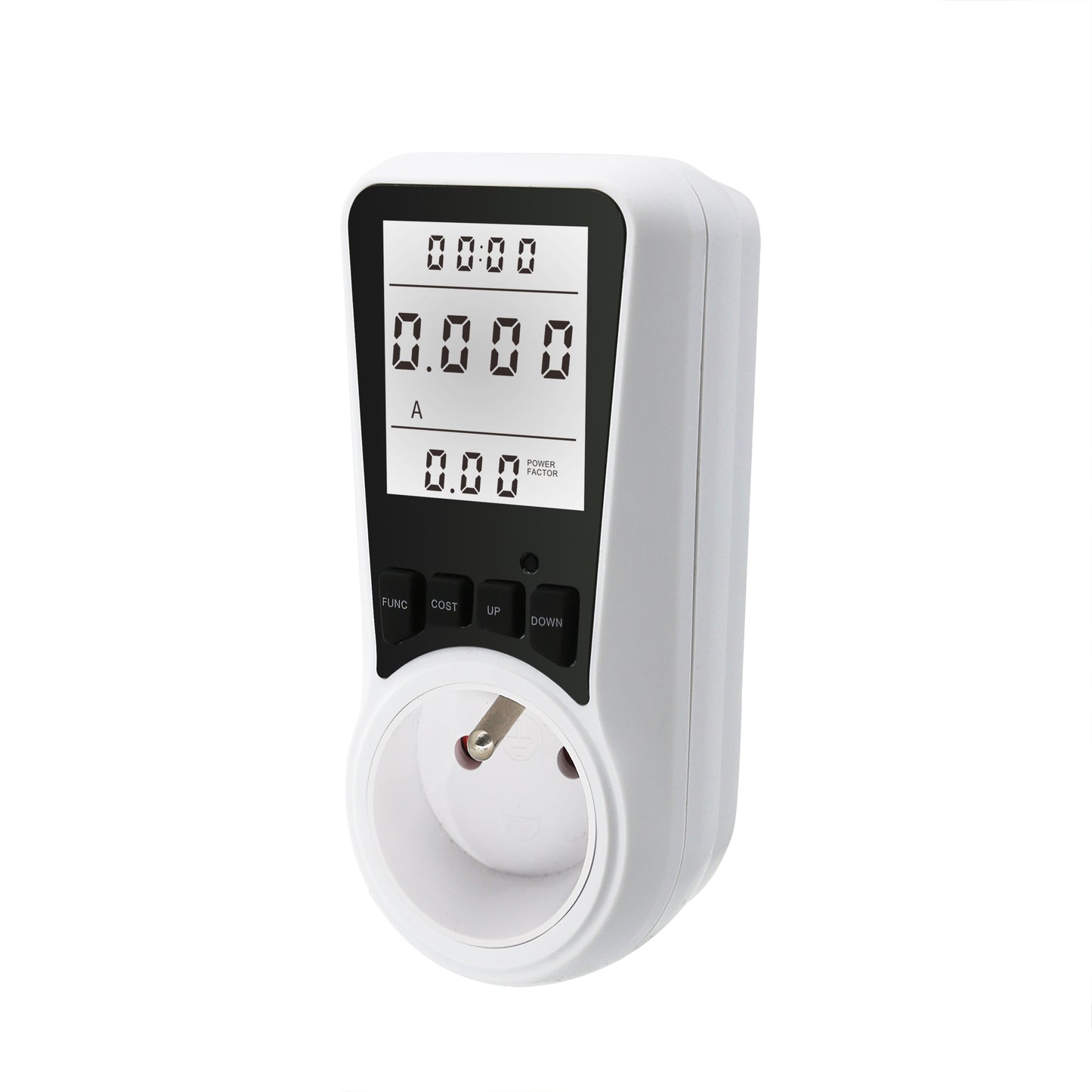 SEC24 Energiemeter met Led verlicht display - Verbruiksmeter - Stroomverbruik meter - Elektriciteitsmeter - Energie besparen - voor het meten van Watt/Ampère/Voltage/KWH (KWH230FR) BE + FR