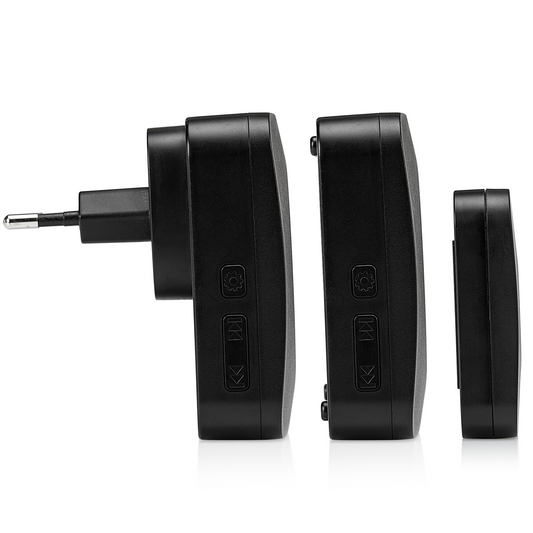 SEC24 DB706B - Draadloze Deurbel met 2 Ontvangers - Regelbaar Volume - 52x Melodie - LED - Zwart