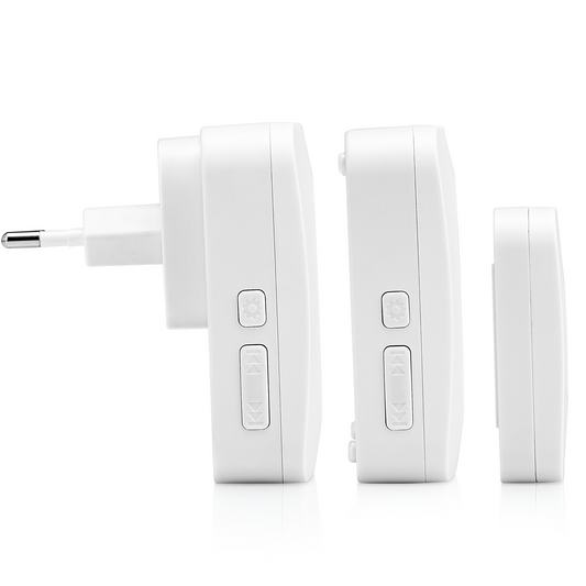 SEC24 DB706W Draadloze Deurbel met 2 Ontvangers - Regelbaar Volume en 52x Melodie - LED - Wit