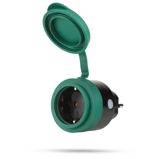 SEC24 Slimme stekker WiFi plug met digitale timer 16A- Tijdschakelaar - Energie besparing - Werkt met Google Home en Alexa - Voor buiten gebruik (HAS880)