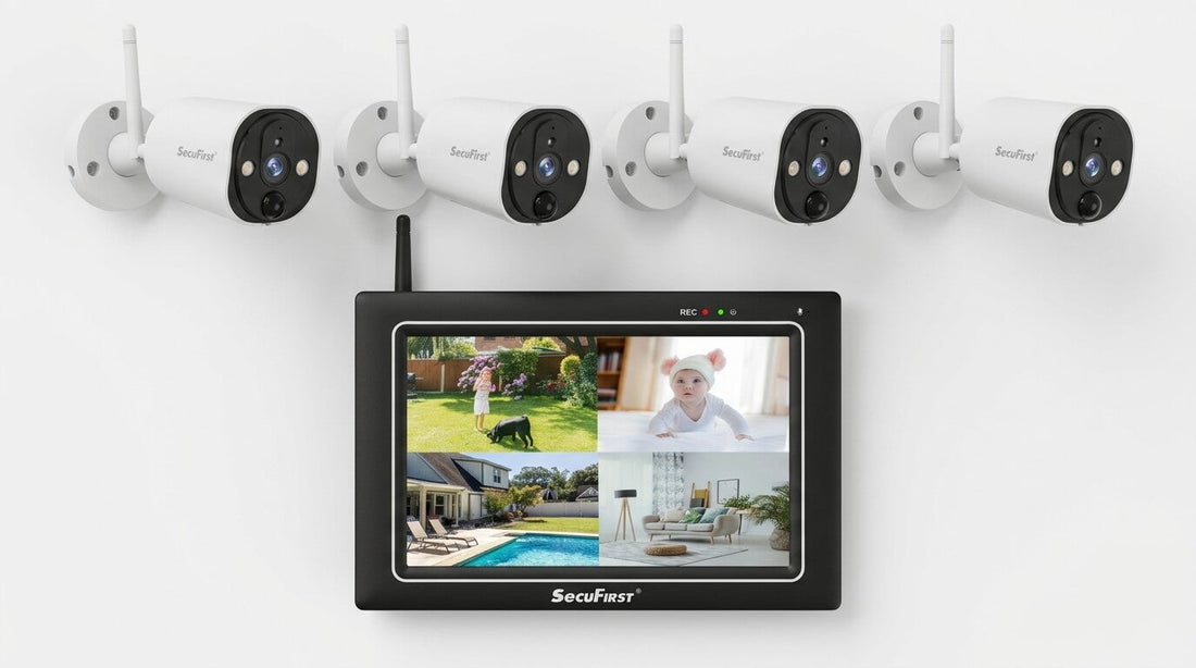 SecuFirst CWL401W4 compleet beveiligingssysteem 4 cameras 7 inch monitor