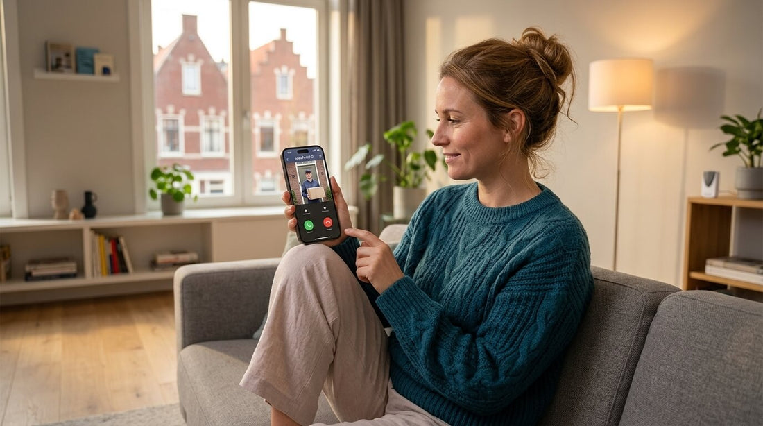 SecuFirst DID701B wifi deurbel met camera gemonteerd voordeur