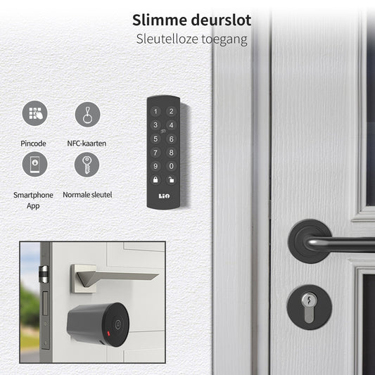 Slim Deurslot met Cilinder en Keypad en Gateway - Veiligheid en Gemak in 1