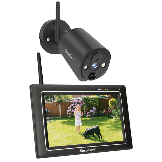 SecuFirst CWL401S Met 7 inch monitor en 1x Draadloze Beveiligingscamera - Zwart
