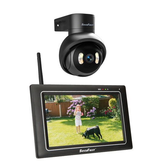 SecuFirst CWL418S Met 7 inch monitor en 1x Draaibare Beveiligingscamera - Zwart 3K