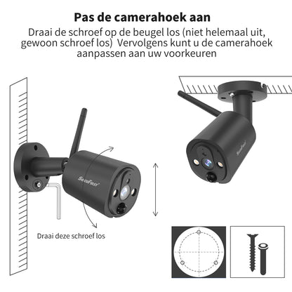 SecuFirst CWL401CB Draadloze bewakingscamera zwart voor uitbreiding van CWL401S* en CWL401W*set