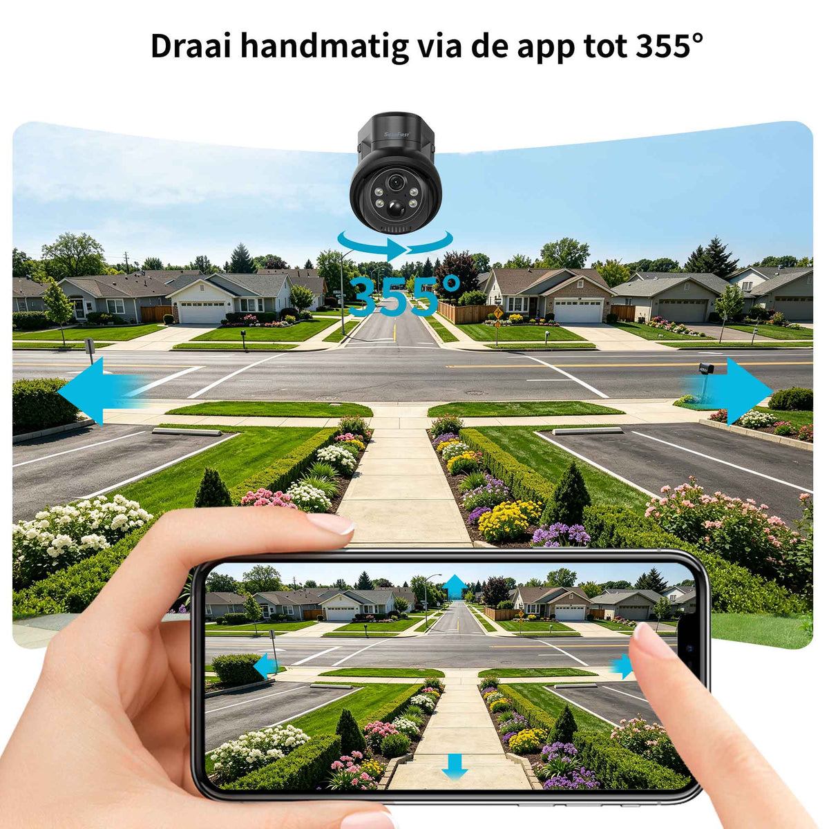 SecuFirst Pro GW219S2 Cameraset, 2x Batterij camera met zonnepaneel en Gateway - 64GB opslag Dome zwart - IP Camera draai- en kantelbaar voor buiten – 3K resolutie