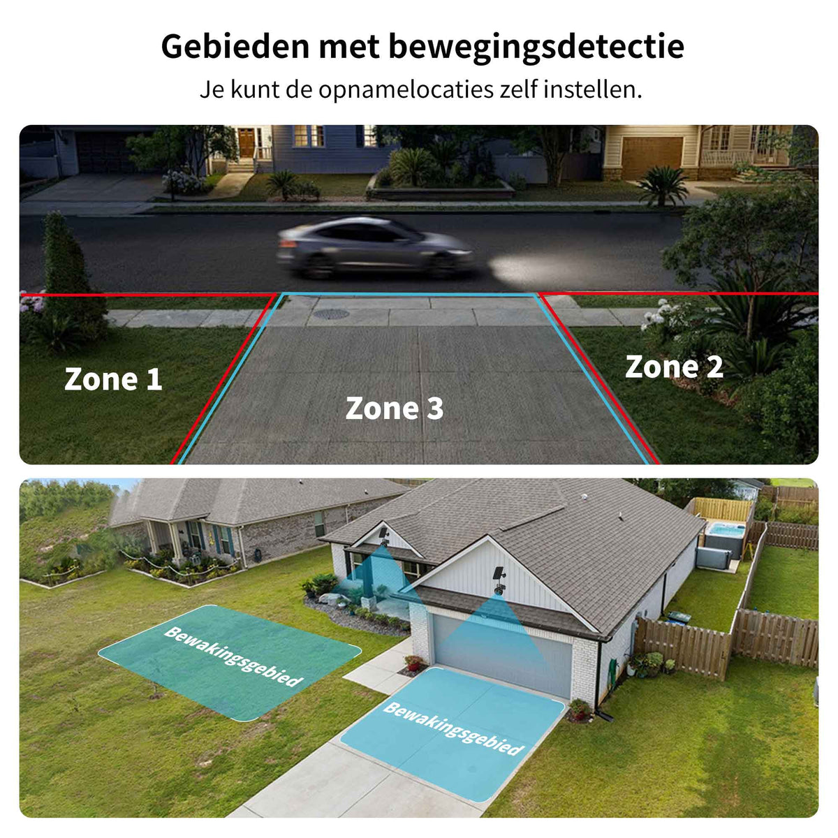 SecuFirst Pro GW219S2 Cameraset, 2x Batterij camera met zonnepaneel en Gateway - 64GB opslag Dome zwart - IP Camera draai- en kantelbaar voor buiten – 3K resolutie