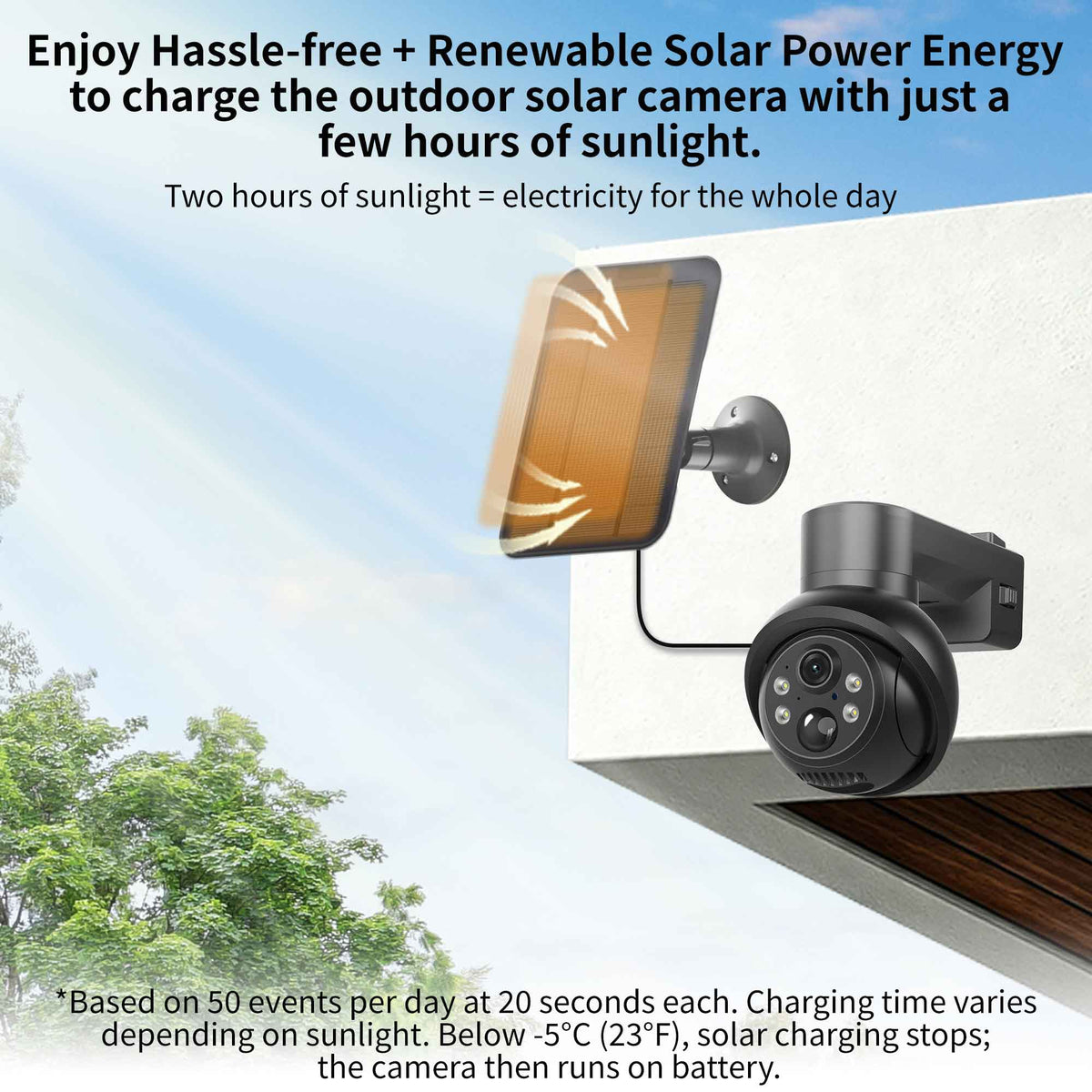 SecuFirst Pro CAM219Z Batterij camera met zonnepaneel - Dome zwart - IP Camera draai- en kantelbaar voor buiten – 3K resolutie
