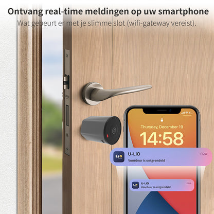 Slim Deurslot met Cilinder en Keypad en Gateway - Veiligheid en Gemak in 1