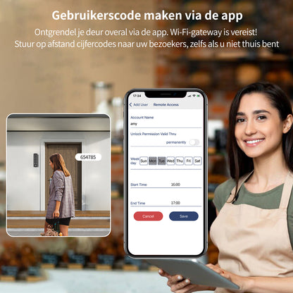 Slim Deurslot met Cilinder en Keypad en Gateway - Veiligheid en Gemak in 1