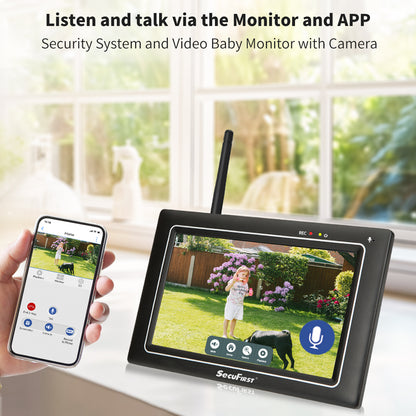 SecuFirst CWL401W2 Met 7 inch monitor en 2x Draadloze Beveiligingscamera - Wit
