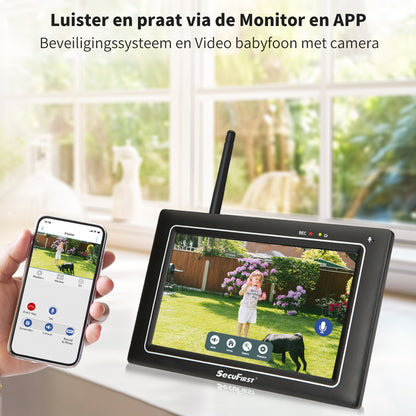 SecuFirst CWL418S Met 7 inch monitor en 1x Draaibare Beveiligingscamera - Zwart 3K