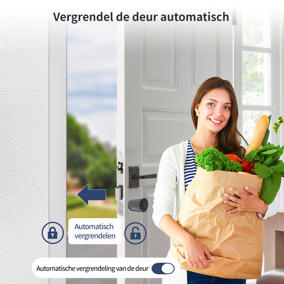 Slim Deurslot met Cilinder en Keypad en Gateway - Veiligheid en Gemak in 1