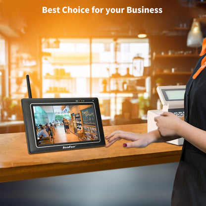 SecuFirst CWL401S4 Met 7 inch monitor en 4x Draadloze Beveiligingscamera - Zwart