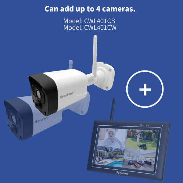 SecuFirst CWL401W2 Met 7 inch monitor en 2x Draadloze Beveiligingscamera - Wit