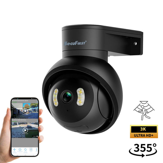 SecuFirst Pro CAM218Z Dome Camera zwart - IP Camera draai- en kantelbaar voor buiten – 3K resolutie