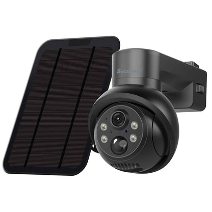 SecuFirst Pro GW219S2 Cameraset, 2x Batterij camera met zonnepaneel en Gateway - 64GB opslag Dome zwart - IP Camera draai- en kantelbaar voor buiten – 3K resolutie