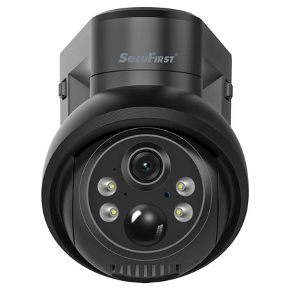 SecuFirst Pro CAM219Z Batterij camera met zonnepaneel - Dome zwart - IP Camera draai- en kantelbaar voor buiten – 3K resolutie