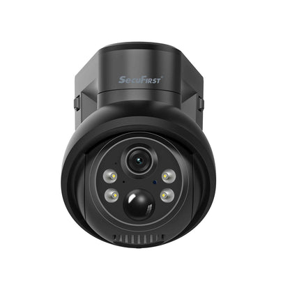 SecuFirst Pro CAM219Z Batterij camera met zonnepaneel - 64GB opslag Dome zwart - IP Camera draai- en kantelbaar voor buiten – 2K resolutie
