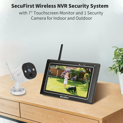SecuFirst CWL401W Met 7 inch monitor en 1x Draadloze Beveiligingscamera - Wit