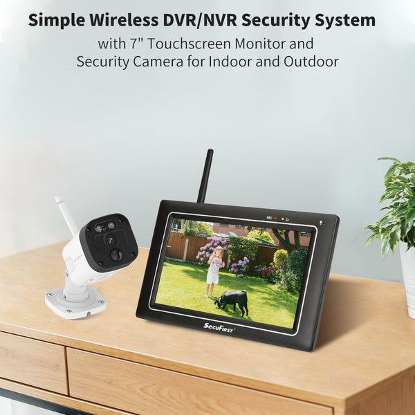 SecuFirst CWL401W Met 7 inch monitor en 1x Draadloze Beveiligingscamera - Wit