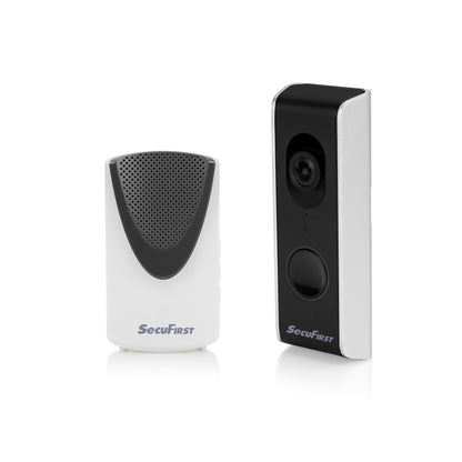 SecuFirst Wi-Fi deurbel met draadloze bel 1080P Zwart / Zilver (DID701B+) + 128GB Samsung Endurance micro sd kaart.