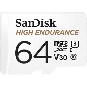 Sandisk High Endurance 64GB Micro SD kaart – Class 10 Opslag + Adapter