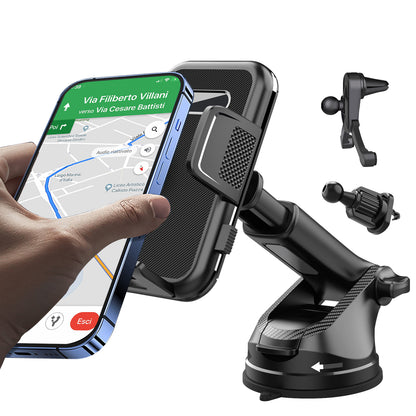 SecuFirst Telefoonhouder voor in de auto met extra sterke zuignap - Voor Raam, dashboard en ventilatie roosters