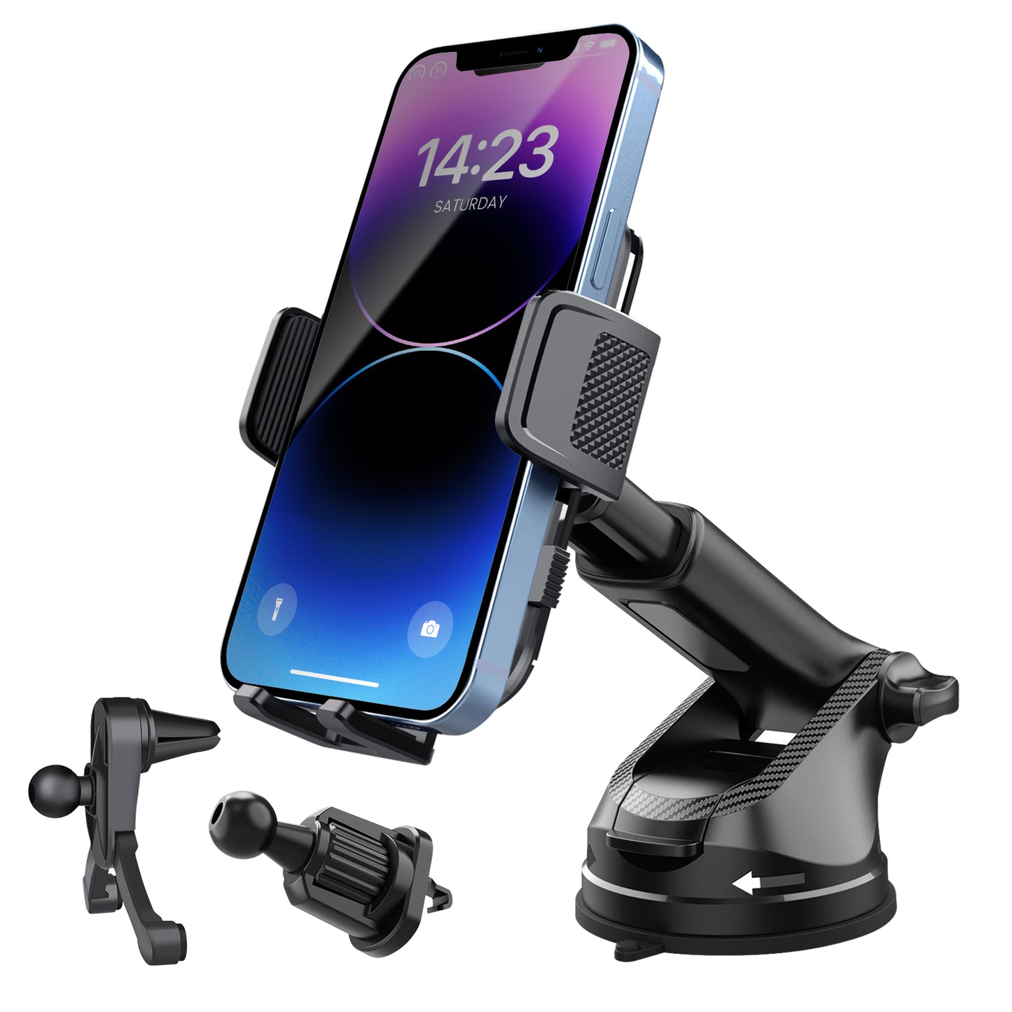 SecuFirst Telefoonhouder voor in de auto met extra sterke zuignap - Voor Raam, dashboard en ventilatie roosters