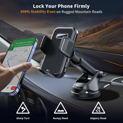 SecuFirst Telefoonhouder voor in de auto met extra sterke zuignap - Voor Raam, dashboard en ventilatie roosters