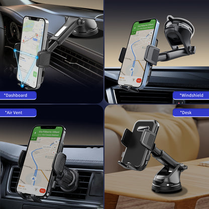 SecuFirst Telefoonhouder voor in de auto met extra sterke zuignap - Voor Raam, dashboard en ventilatie roosters