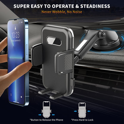 SecuFirst Telefoonhouder voor in de auto met extra sterke zuignap - Voor Raam, dashboard en ventilatie roosters