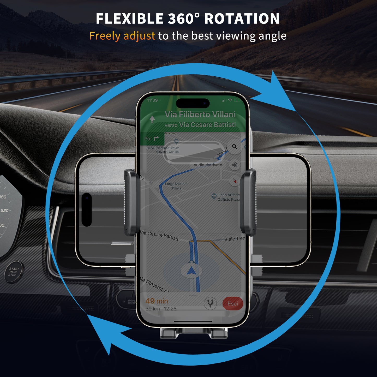 SecuFirst Telefoonhouder voor in de auto met extra sterke zuignap - Voor Raam, dashboard en ventilatie roosters