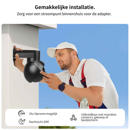SecuFirst Pro GW218S2 Cameraset, 2x Dome camera met Gateway - IP Camera draai- en kantelbaar voor buiten – 3K resolutie