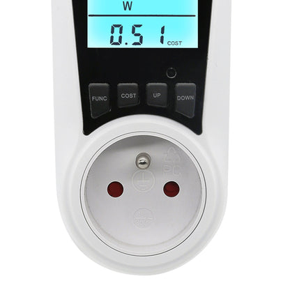 SEC24 Energiemeter met Led verlicht display - Verbruiksmeter - Stroomverbruik meter - Elektriciteitsmeter - Energie besparen - voor het meten van Watt/Ampère/Voltage/KWH (KWH230FR) BE + FR