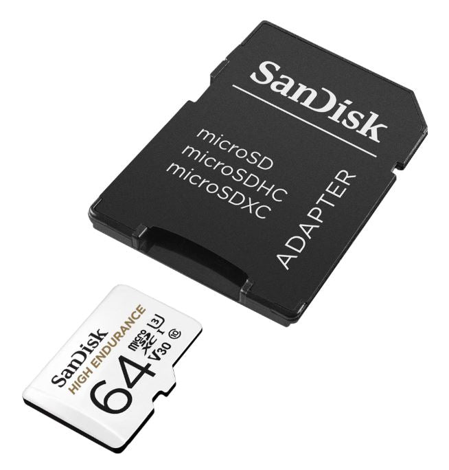 Sandisk High Endurance 64GB Micro SD kaart – Class 10 Opslag + Adapter