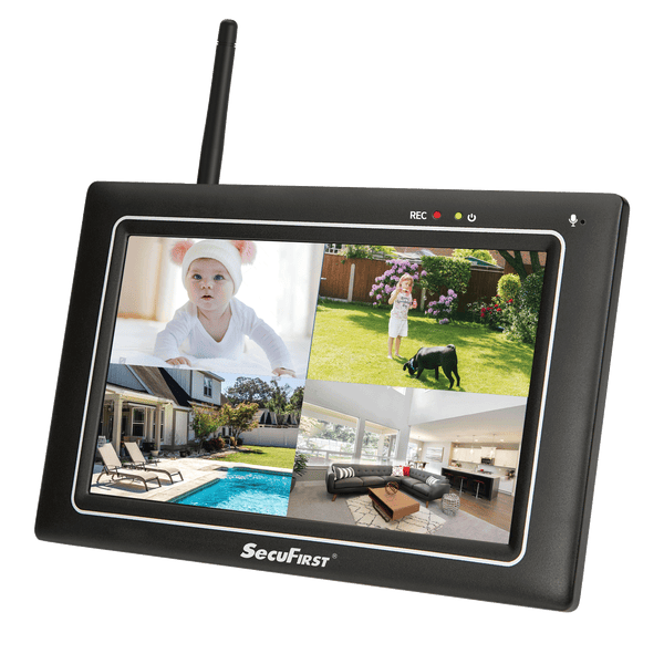 SecuFirst CWL401S4 Met 7 inch monitor en 4x Draadloze Beveiligingscamera - Zwart