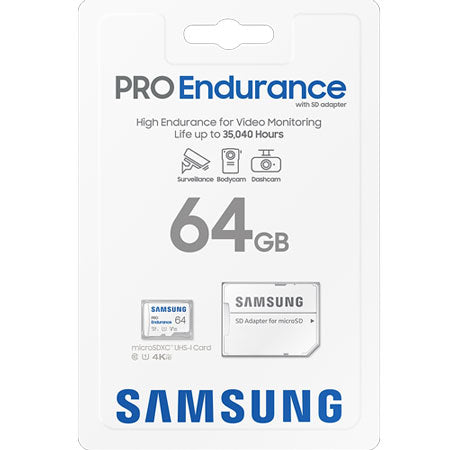 Samsung Endurance micro sd kaart 64GB - Class 10 - met adapter