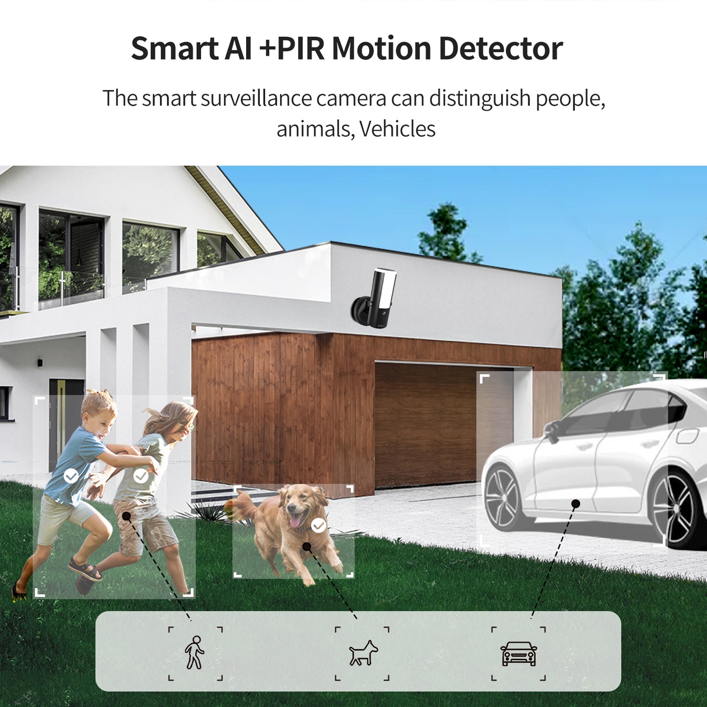 Dimbare buitenlamp met WiFi Camera  ZWART– 2K Resolutie & SD Kaart 128GB | SecuFirst