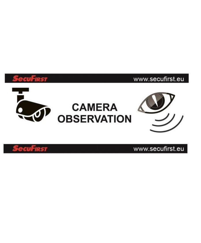 Camera en Beveiligings waarschuwings Sticker- Secufirst 2x (850001)