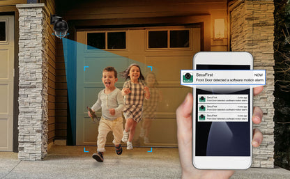 SecuFirst Wi-Fi IP-Beveiligings Dome Camera PTZ Outdoor Zwart (CAM214Z) Met 128GB Micro SD Kaart