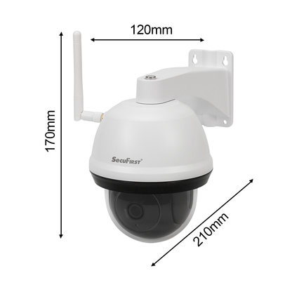 SecuFirst Wi-Fi IP-Beveiligings Dome Camera PTZ Outdoor WIT (CAM214W)