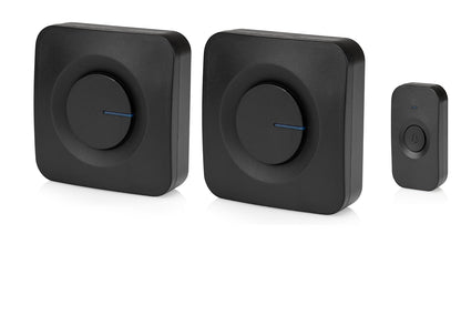 SEC24 DB706B - Draadloze Deurbel met 2 Ontvangers - Regelbaar Volume - 52x Melodie - LED - Zwart