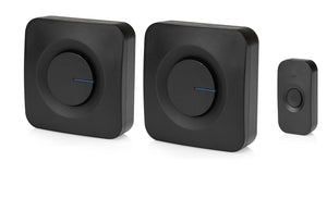 SEC24 DB706B - Draadloze Deurbel met 2 Ontvangers - Regelbaar Volume - 52x Melodie - LED - Zwart
